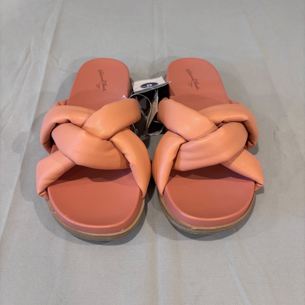 Universal Thread Knotted Slide Sandals Padded Slip On Casual Coral Size 6